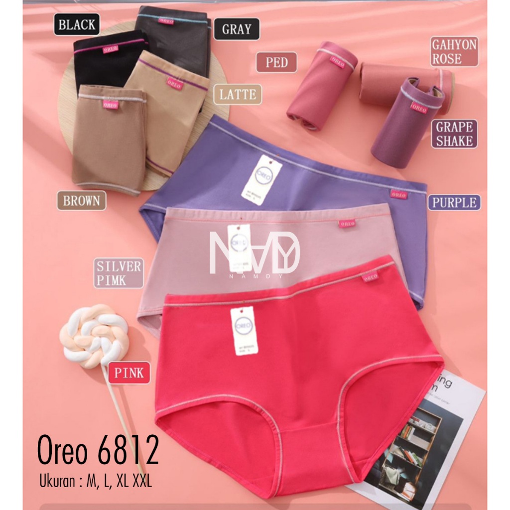 3 Pcs Celana Dalam Wanita Oreo 6812 CD Oreo Celana Dalam Oreo Art 6812 M L XL XXL