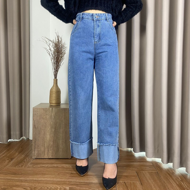 Shenel | Aisha Celana Jeans 3104 Wanita High Waist Jeans Kulot High Waist Jeans Boyfriend Import Jea