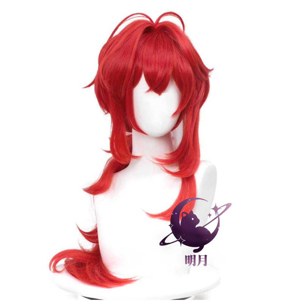 [Mingyue] Wig Cosplay Diluc Default - Skin Genshin Impact