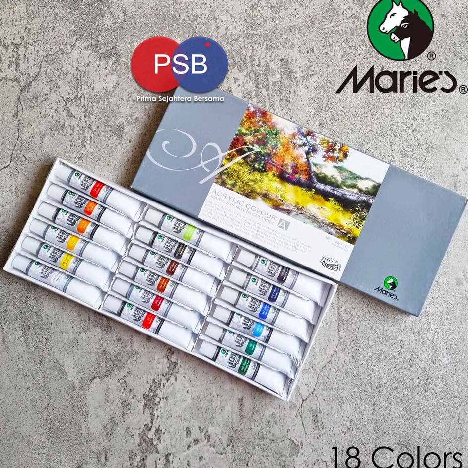 

Sekarang Meriah Cat Akrilik Maries set 18 warna Maries Acrylic set 18 colors