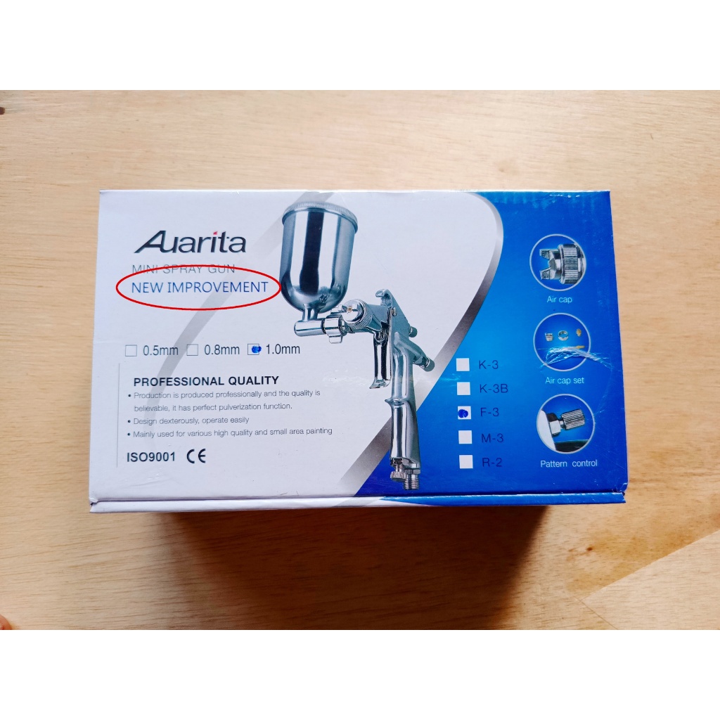 Spray Gun Auarita F3 New Improvement - F3 Modif Nozzle 0.8 dan 1.0 mm