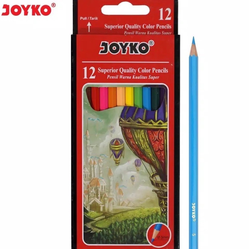

Borong Berhadiah Joyko CP1 Pensil Warna Panjang 12 Warna