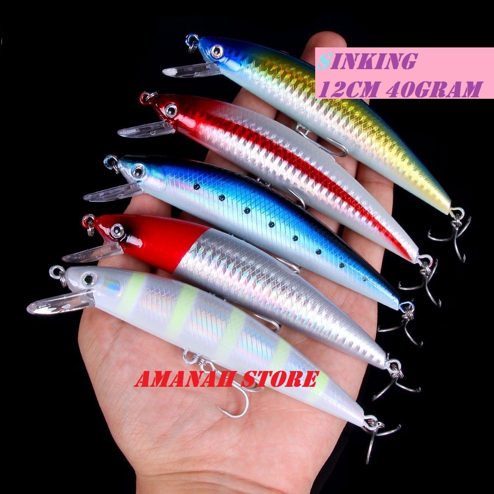 Lure Minnow Sinking 40gr 12cm umpan casting