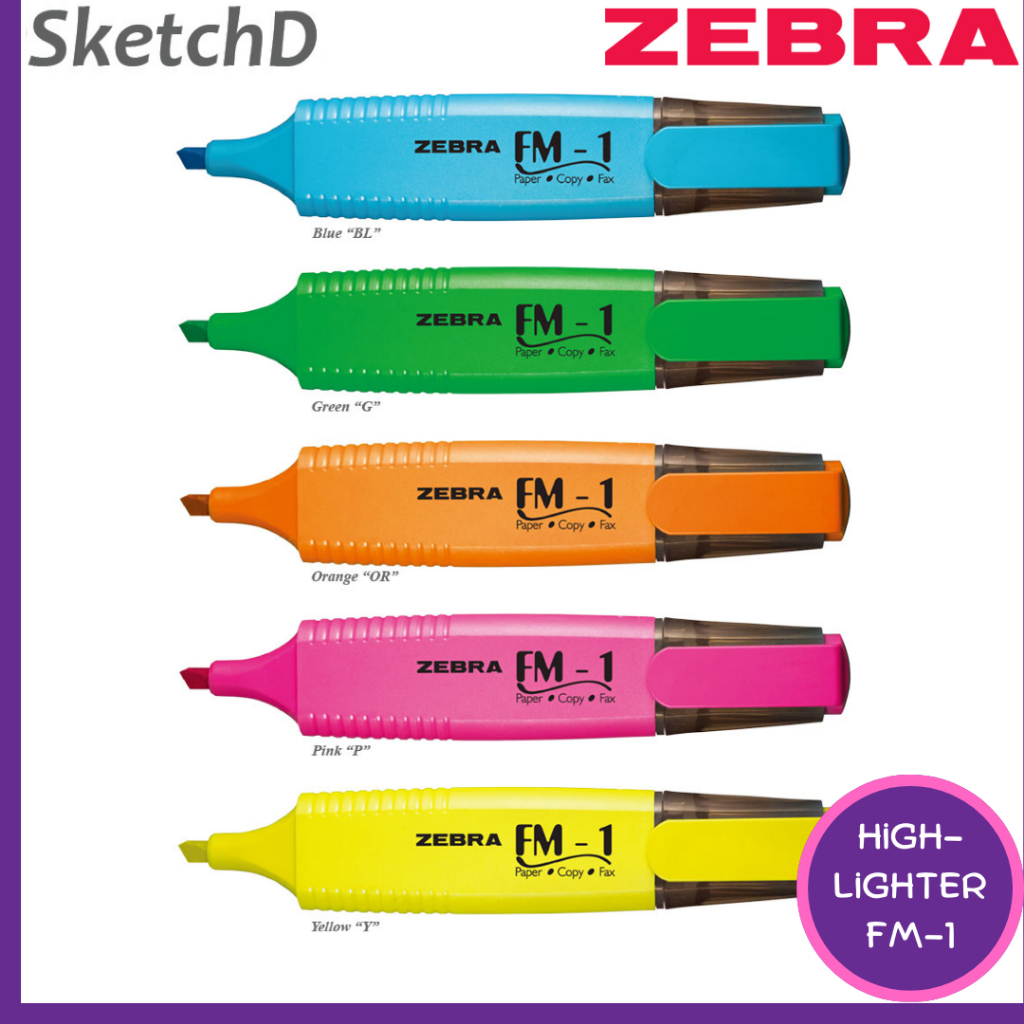 

Highlighter FM 1 Zebra Marker Penanda Warna High lighter