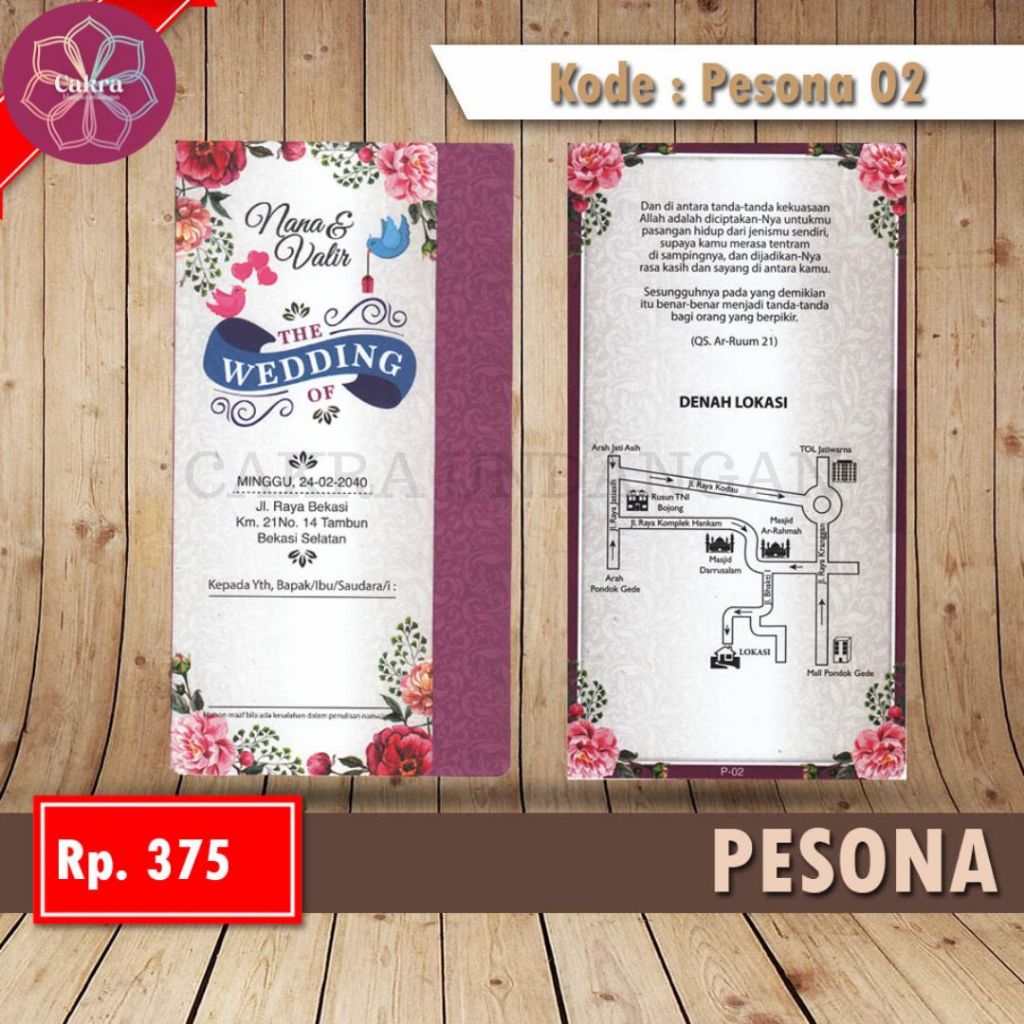 

pesona 02 Blangko Undangan Pernikahan CAKRA