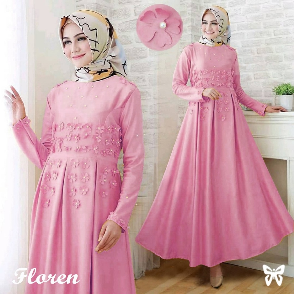 Size S Lafloren Dress Ukuran Kecil Baju Muslim Wanita Gamis Gaun Muslimah Dres Anak Remaja Perempuan