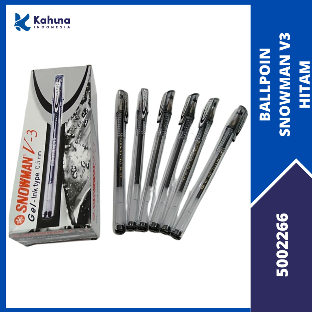 

BALLPOIN / PULPEN SNOWMAN V-3 HITAM (1 PACK) [5002266]