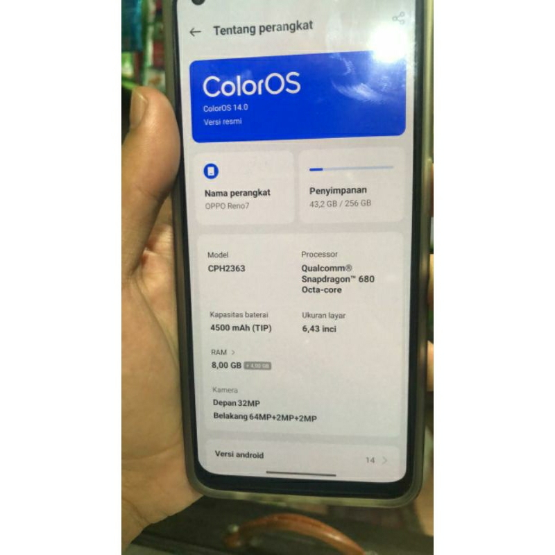 OPPO RENO 7 RAM 8/128