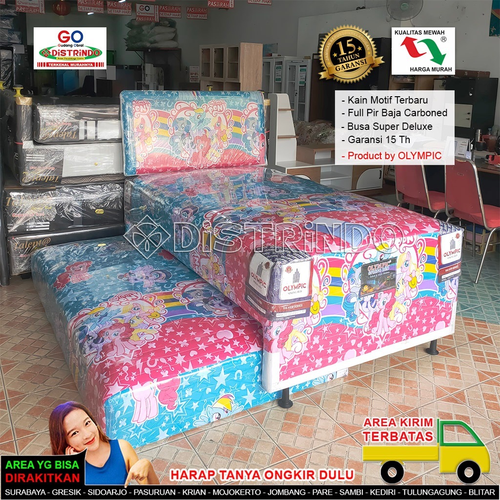 DISTRINDO Springbed Anak / Springbed Sorong Karakter ORI / Twin Bed