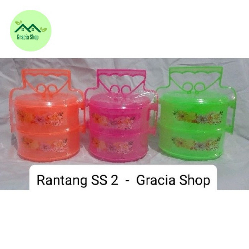 Rantang Plastik Susun 2 / Rantang Hajat Hajatan SS 2 / Bekal Ompreng Lunch Box Serbaguna