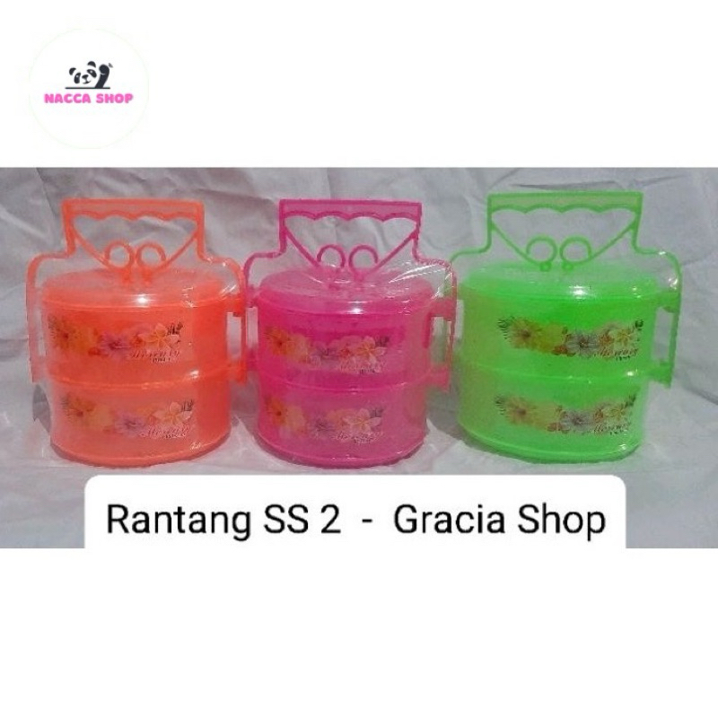 Rantang Plastik Susun 2 / Rantang Hajat Hajatan SS 2 / Bekal Ompreng Lunch Box Serbaguna