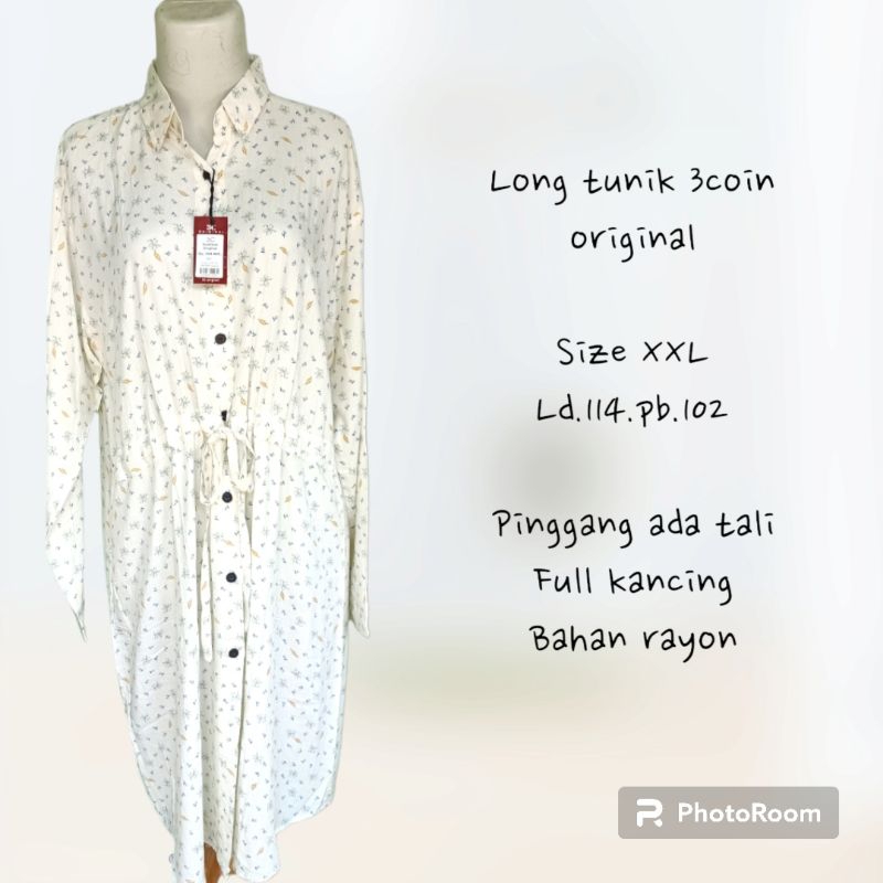 TUNIK 3C ORIGINAL/LONG TUNIK/TUNIK DEWASA KATUN RAYON dan KAtUN