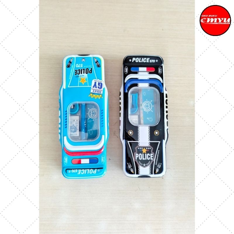 

Kotak Pensil Kaleng Set Motif Police