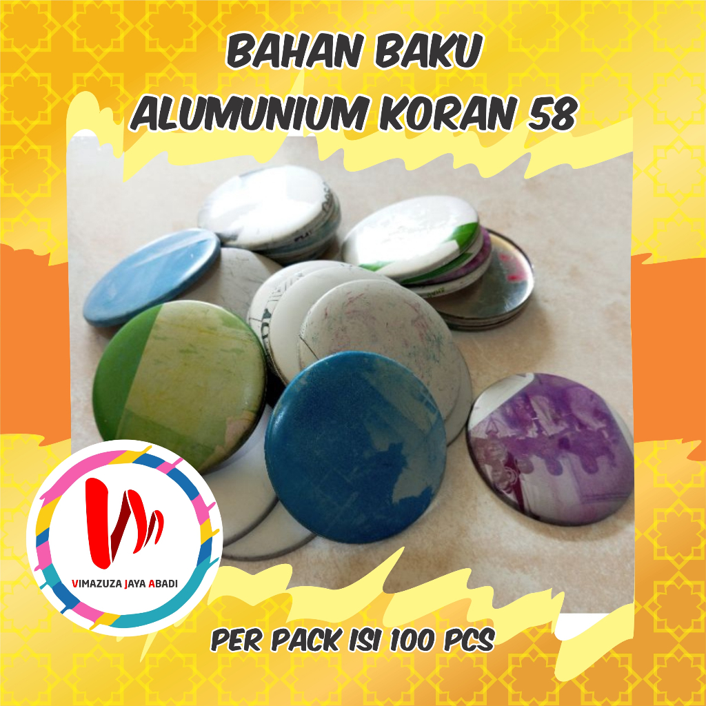 Alumunium koran 58 mm untuk bahan pin/gantungan kunci pin