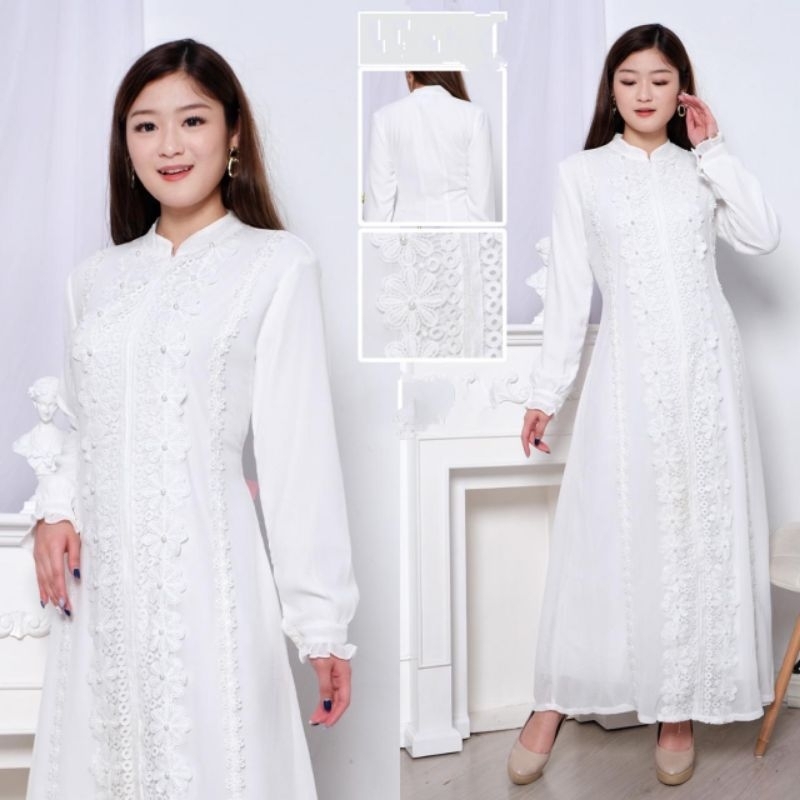 GP01 Jumbo - Gamis putih Maxi dress Long dress jumbo