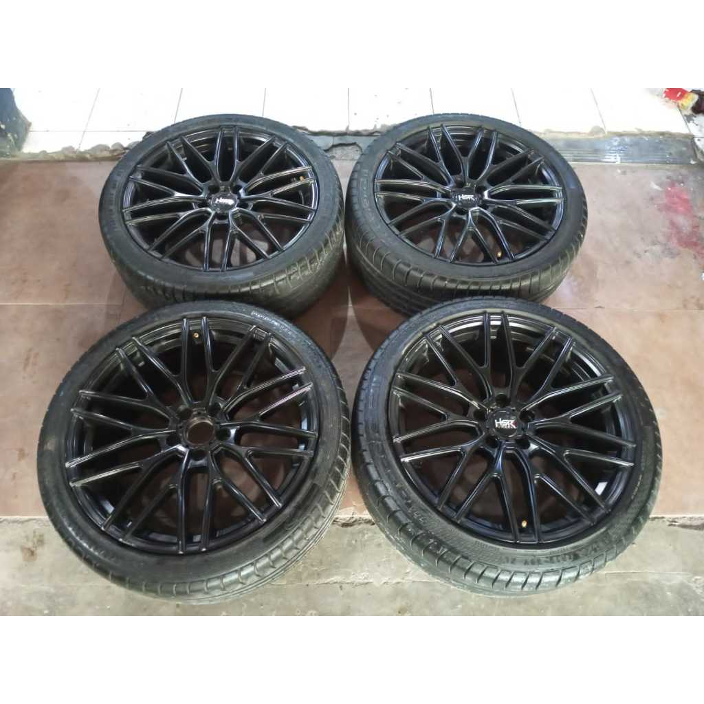 VELG MOBIL BEKAS HSR AMPANA RING 19 LEBAR 8-9 PCD 5X112 +BAN PHI 245 40 R19 VELG UNTUK MOBIL INNOVA 