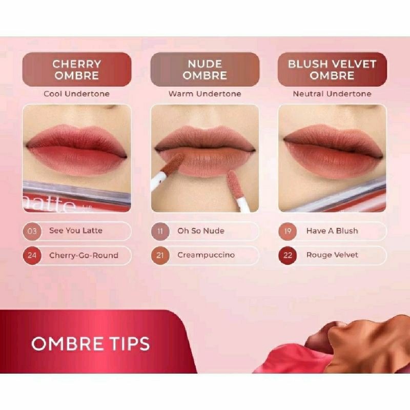 OMBRE LIP Wardah Exclusive Matte Lip Cream/Matte Lip/Lip Cream/Lip Matte