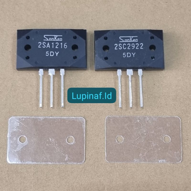 TRANSISTOR 5DY ORI 2SA1216 2SC2922 SANKEN JEPANG ORIGINAL 1SET + MIKA  SA1216 SC2922 1216 2922