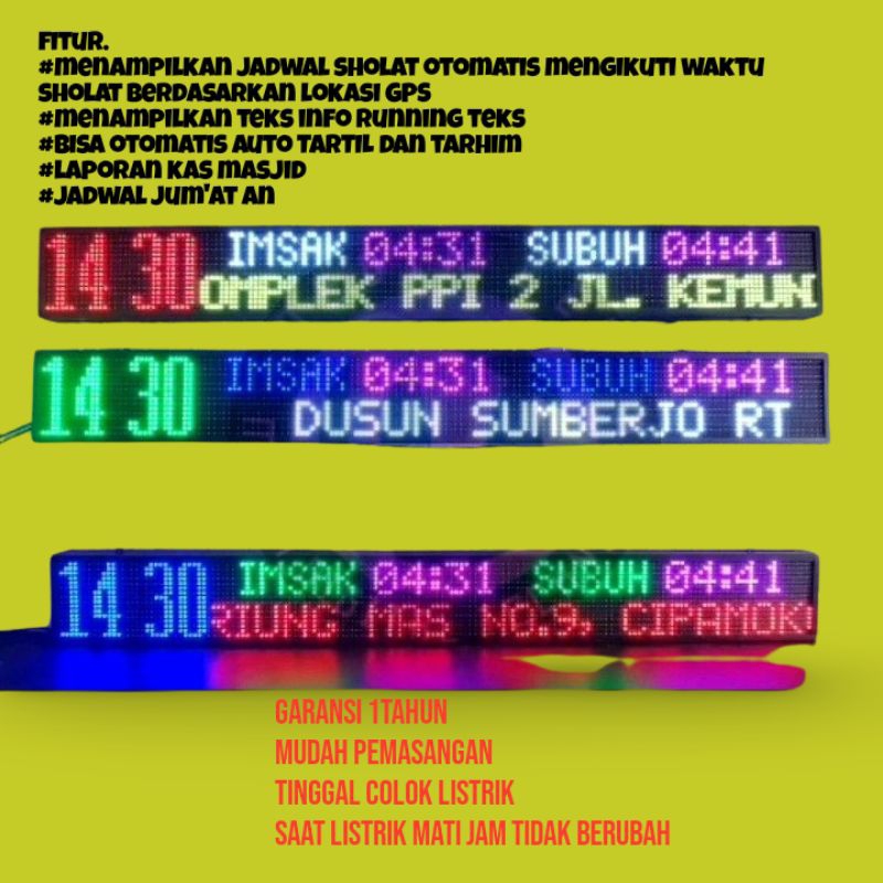 jadwal sholat masjid jam otomatis