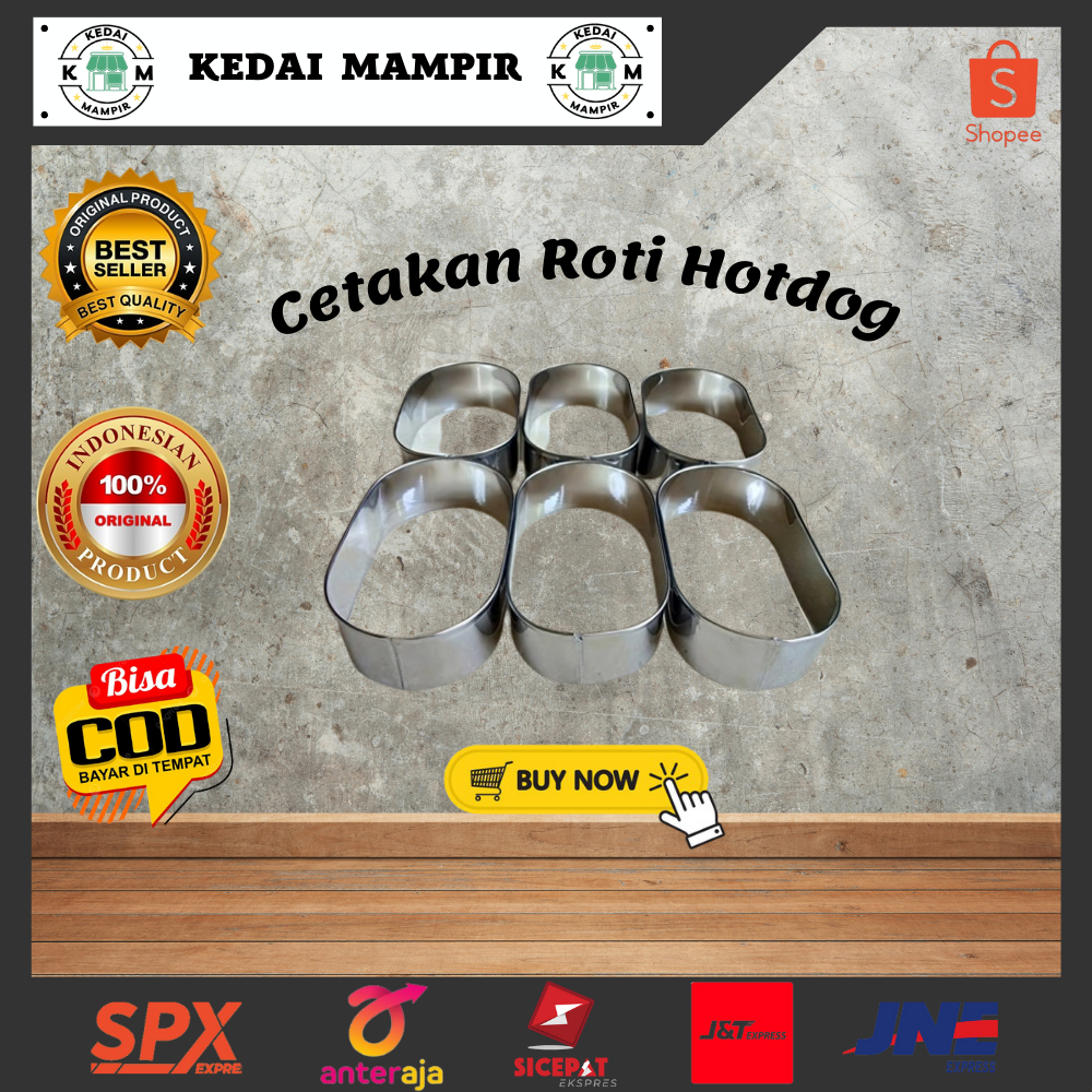 Cetakan Roti Hotdog / Cetakan Roti Oval / Cetakan Ring Oval / Ring cutter oval / Ring cutter hotdog