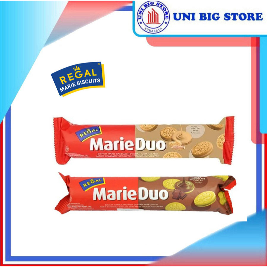 

Regal Marie Duo Peanut Butter - Milky Chocolate 100 gr Biscuit Coklat Kacang