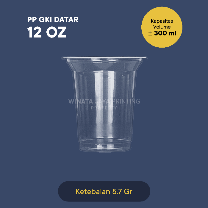 SABLON CUP PLASTIC CUP PP / GELAS PLASTIK PP 12 OZ (280 ML)