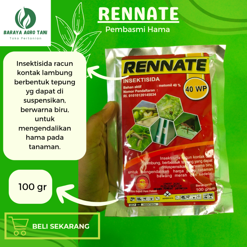 Rennate 40 WP 100 gram Insektisida Racun Kontak Dan Lambung Pembasmi Hama 100% Original