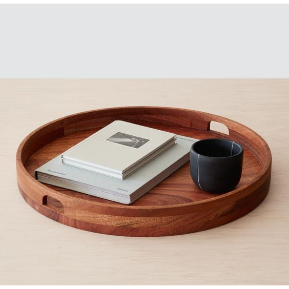 Nampan bulat kayu jati aesthetic