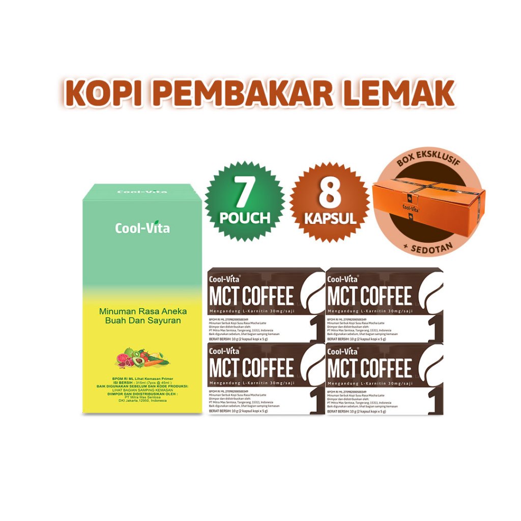 

Coolvita Coffee Capsule 4 Box + 1 Box SLIMKEEP Fiber Pembakar Lemak Varian Rasa ID