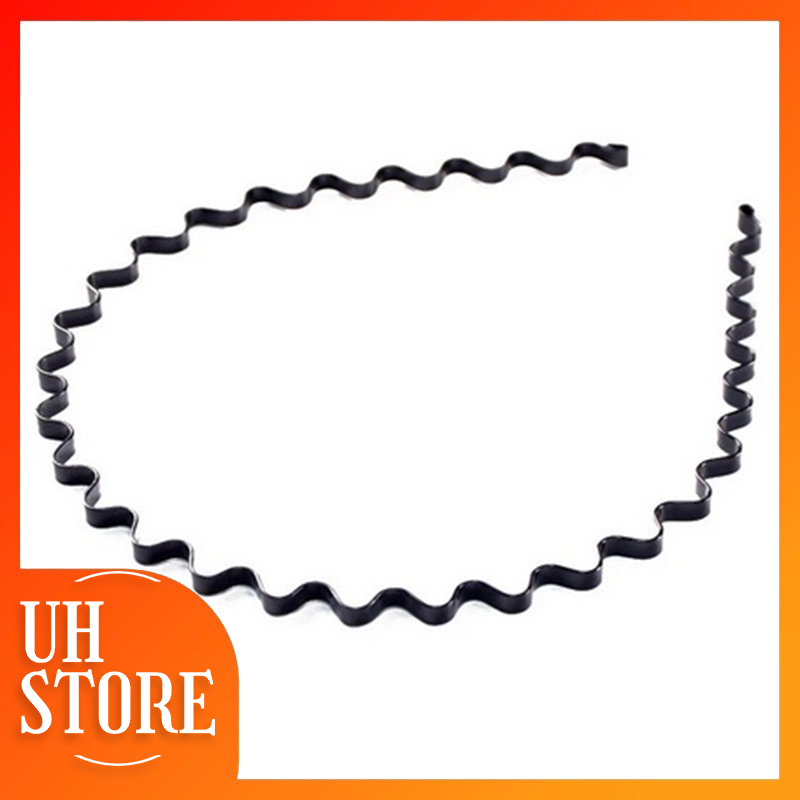 Bando kawat pria ombak gelombang zigzag hitam polos buat rambut cowok wanita dewasa anak anti patah