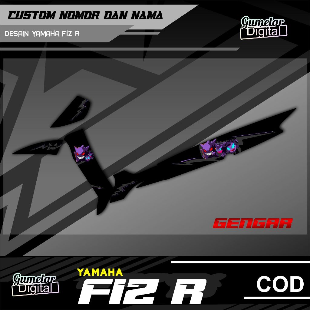 STRIPPING SIMPEL YAMAHA FIZ R GENGAR POKEMON SUDAH DI CUTTING TINGGAL TEMPEL