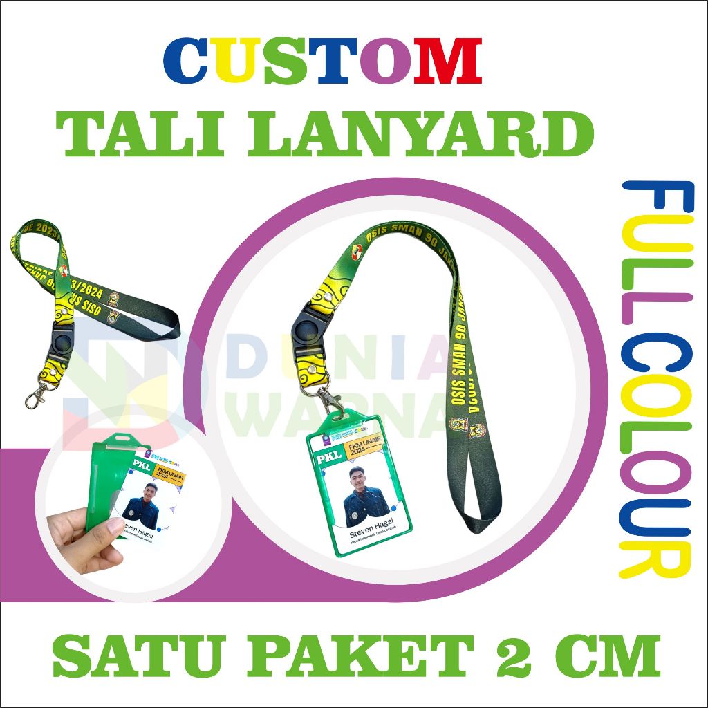 

PAKET HEMAT SATU PAKET TALI LANYARD / ID CARD CUSTOM / FRAME STANDAR UKURAN 2 CM 2 SISI