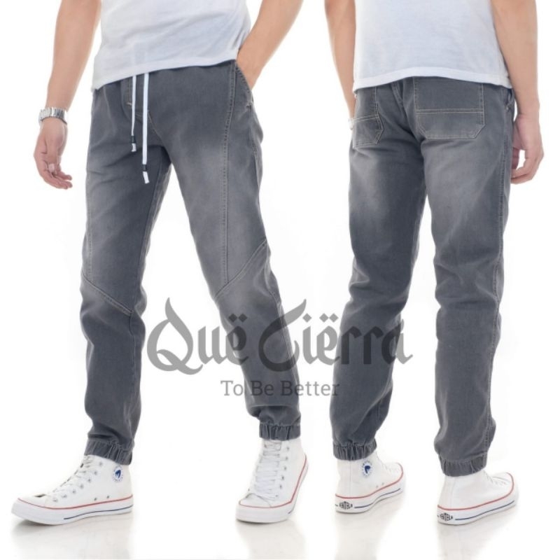 CELANA PRIA JOGGER JEANS POLOS SOBEK JUMBO JOGER RIPPED CAKAR CELANA PANJANG DENIM BIG SIZE