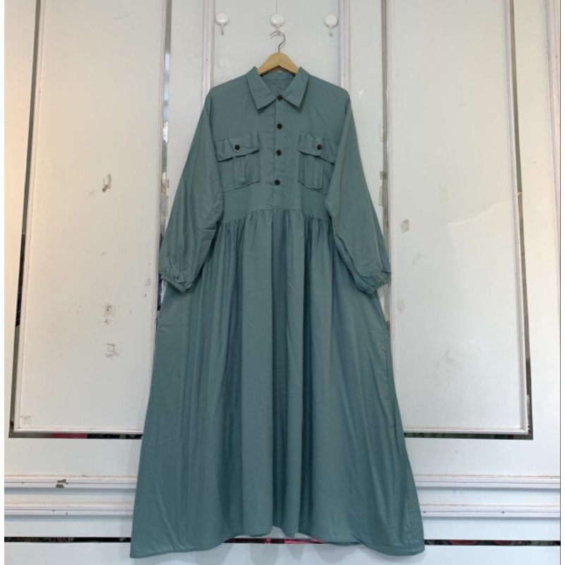Adya Dress - Gamis Wanita Jumbo Ld 130 Cm Rayon Polos Santai