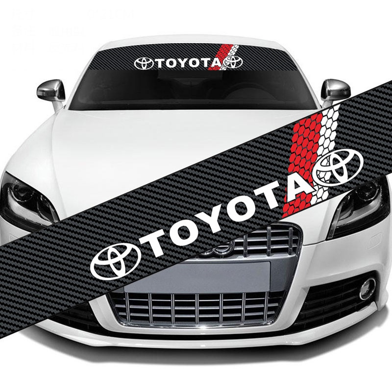 stiker sticker kaca mobil toyota blok karbon 3d promo