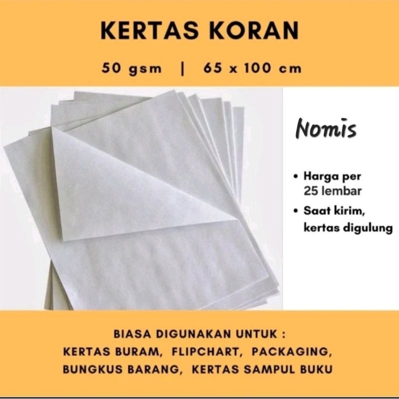 

Kertas Buram / Koran / Kertas Flipchart 65 x100 cm [25lembar]