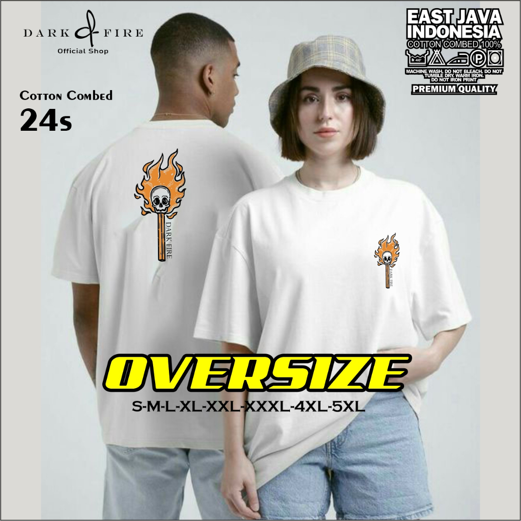 baju kaos Dark Fire OVERSIZE 24s pria wanita bahan adem 0012