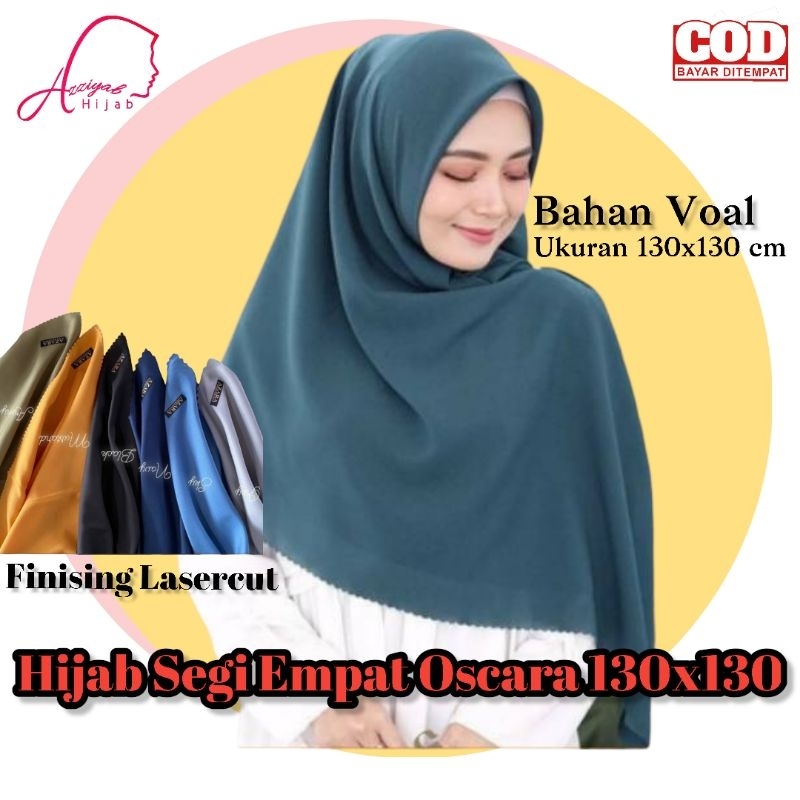 10 pcs Hijab Jilbab segi empat syari polos Oskara SYARI by Azara jumbo
