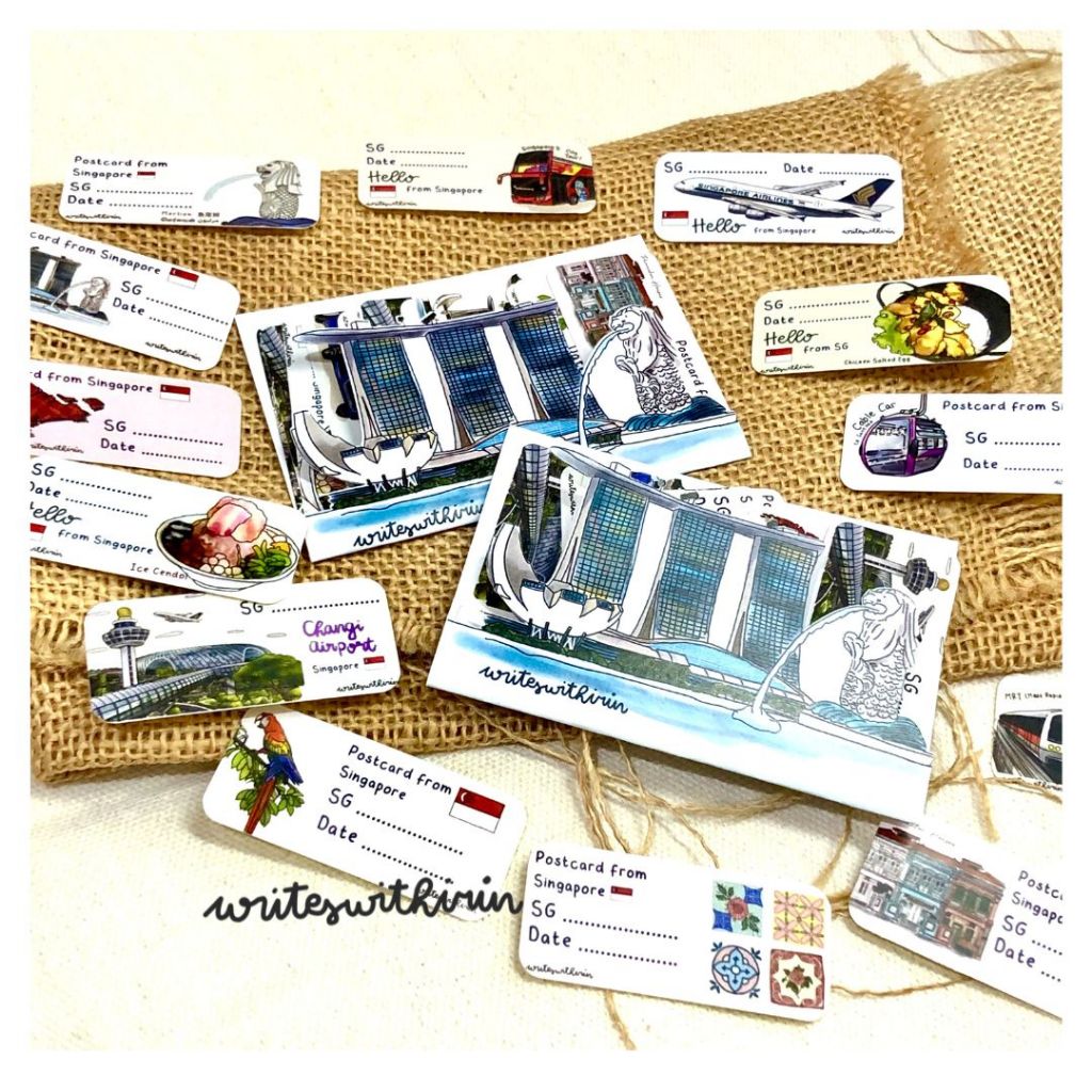 

(writeswithirin) Sticker ID Postcrossing Singapore SG