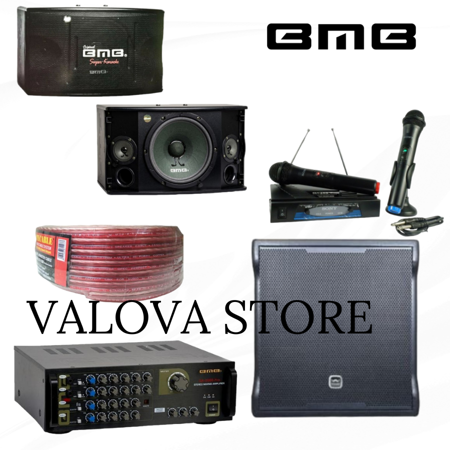 Paket karaoke 11 BMB cs450v SK + Ampli BMB DA2000 PRO BT + Sub Wisdom sw12a ORIGINAL BMB