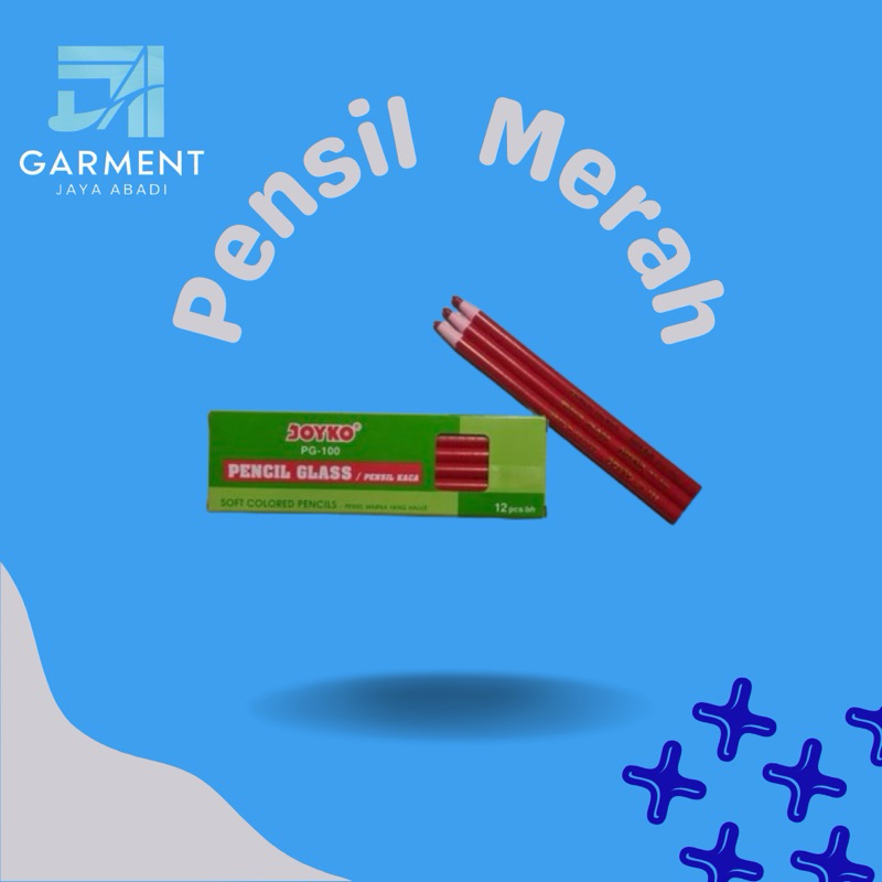 

Pencil Kaca / Pencil Glass - Pensil Dermatograph Merah Joyko