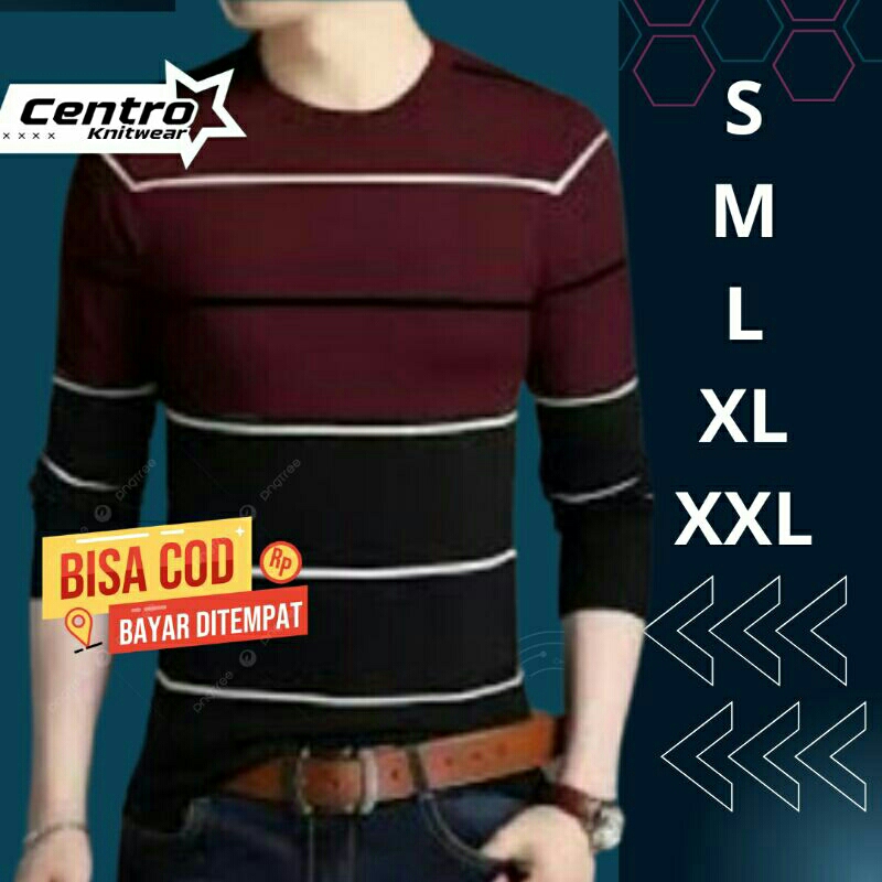 Sweater rajut pria sweter cowok steveline baju laki laki tebal halus