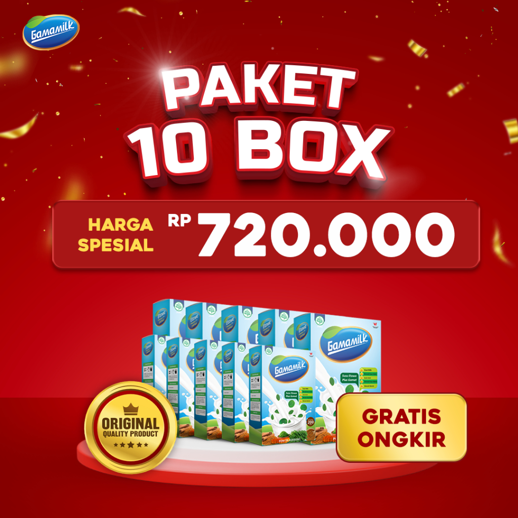 

PAKET 10 BOX GAMAMILK - Susu Kambing Etawa Plus Ekstrak Gamat - HALAL Dan BPOM
