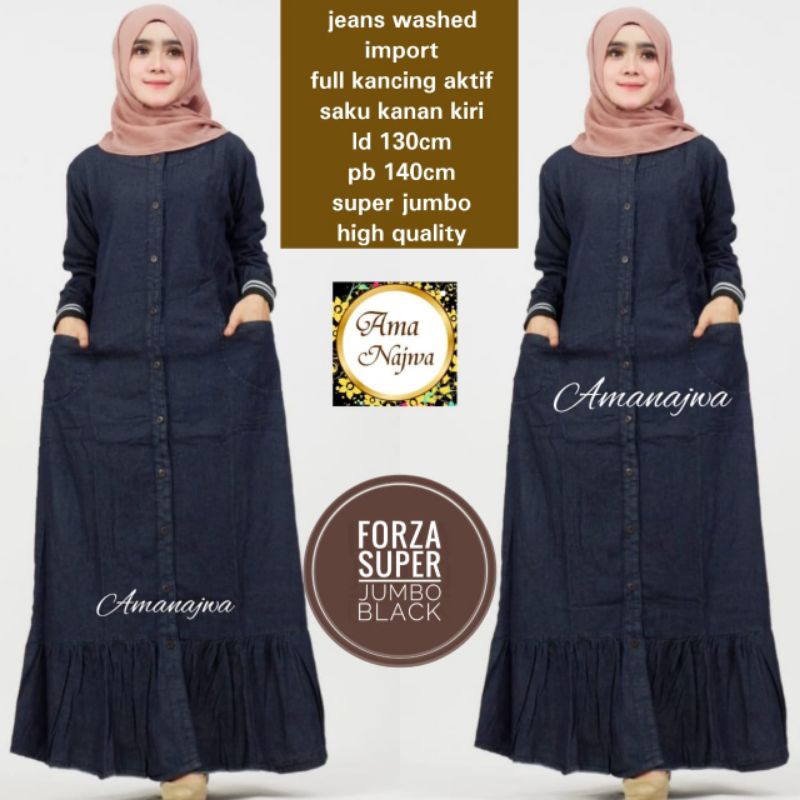 SUPER JUMBO LD 130 CM DAN LD 110 CM FORZA GAMIS JEANS BY AMANAJWA