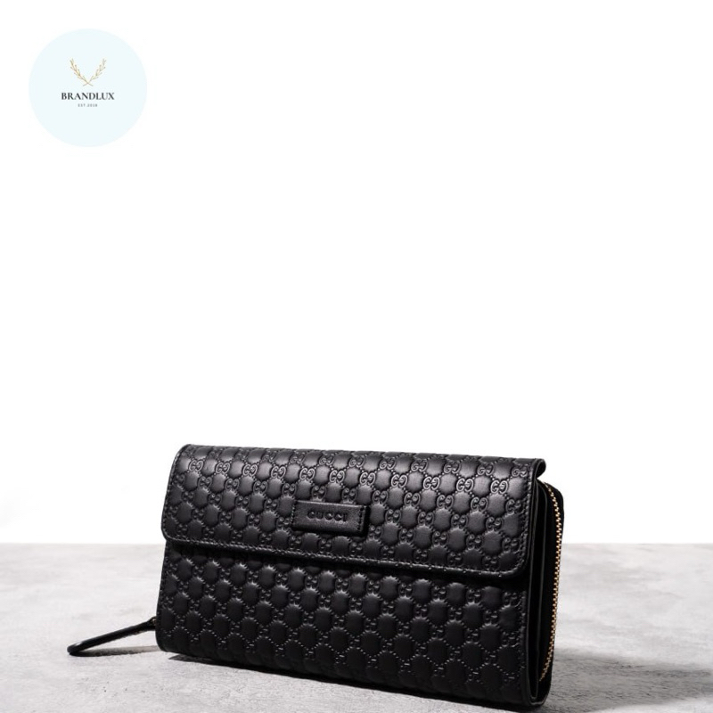 GUCCI Guccissima long zip around wallet Black