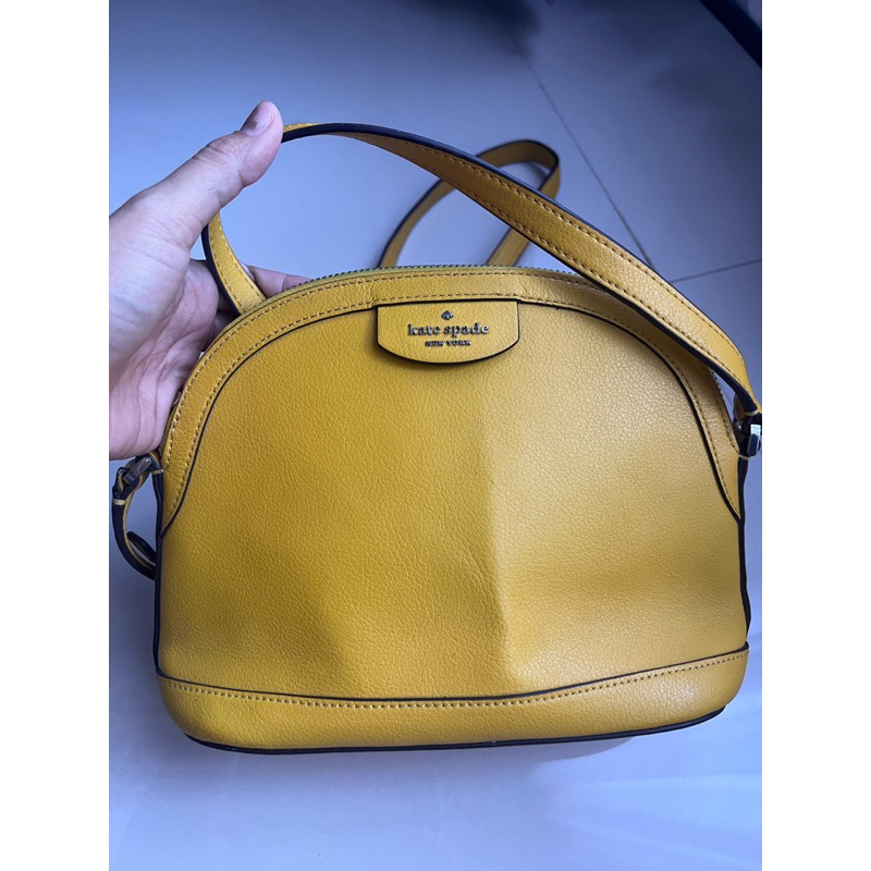 Tas Kate Spade sylvia dome crossbody preloved kuning original 100%