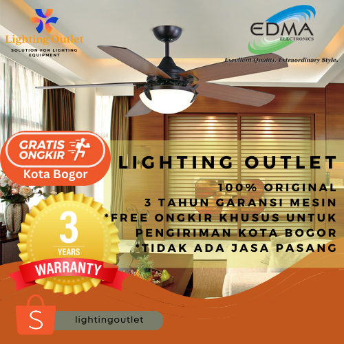 Kipas Angin Gantung Plafon MT Edma 52" Deco Remote Control