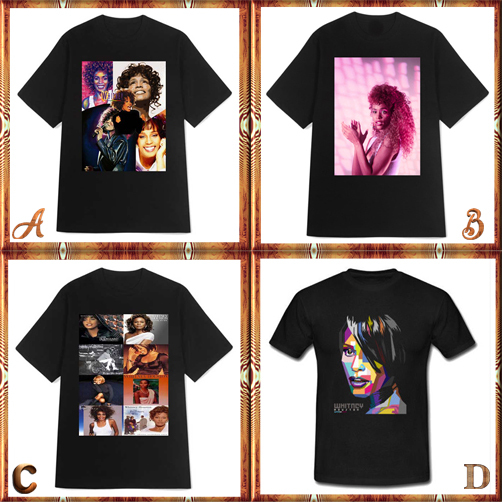 Kaos Vintage Whitney Houston Tshirt 100% Cotton