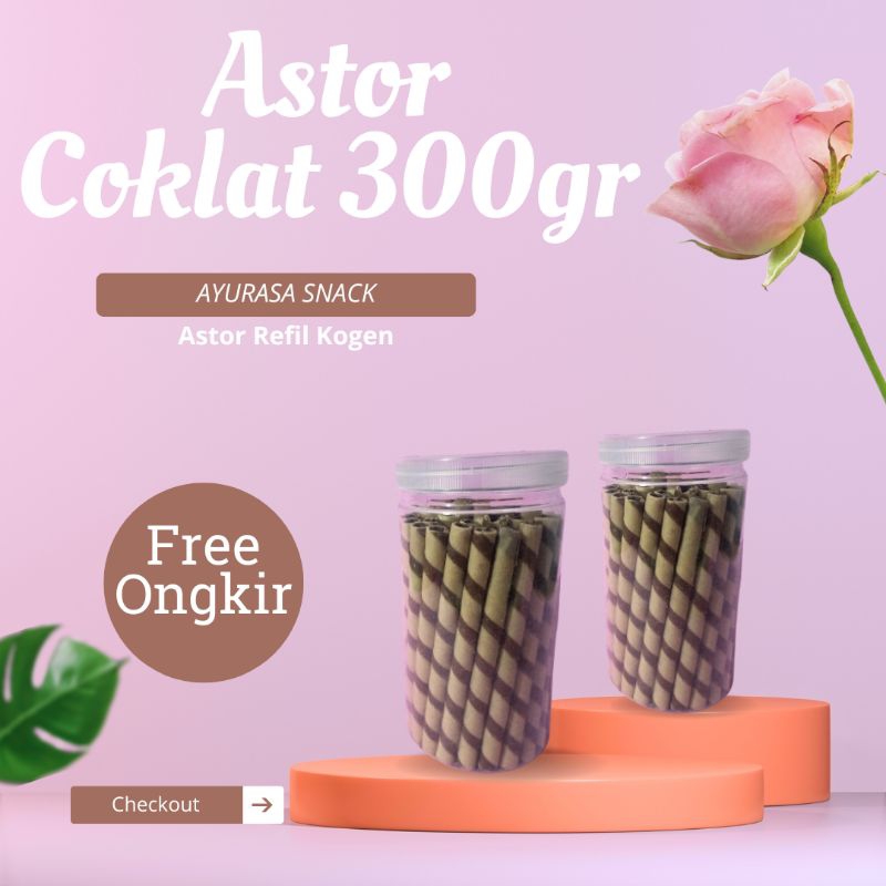 

Wafer Stick Astor Coklat Refill Kogen 300gr Snack Toples