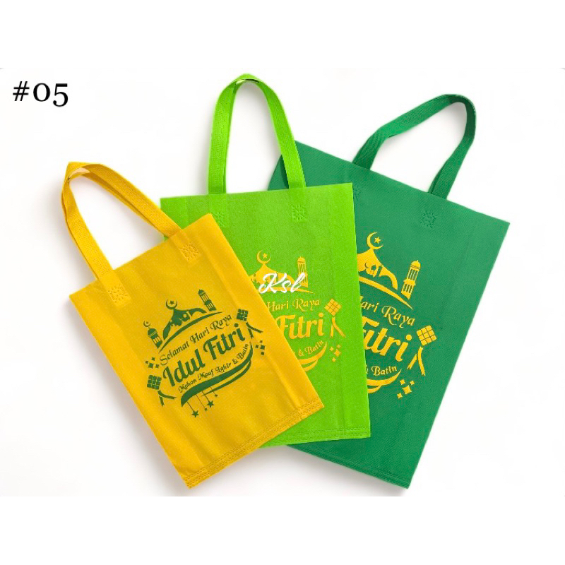 

Tas Spunbond / Tas Kain Belanja / Goodie Bag HLS ( tali lipat samping press bawah ) IDUL FITRI